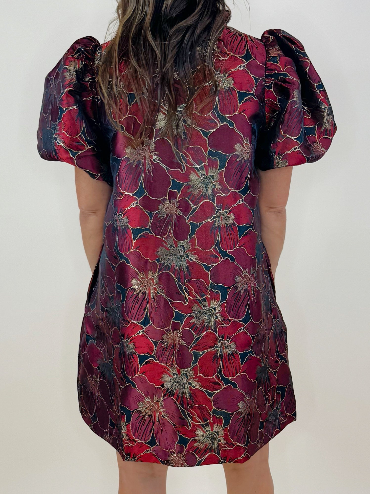 Vienna Floral Jacquard Event Dress - Jessi Jayne Boutique