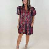 Vienna Floral Jacquard Event Dress - Jessi Jayne Boutique