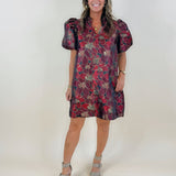 Vienna Floral Jacquard Event Dress - Jessi Jayne Boutique