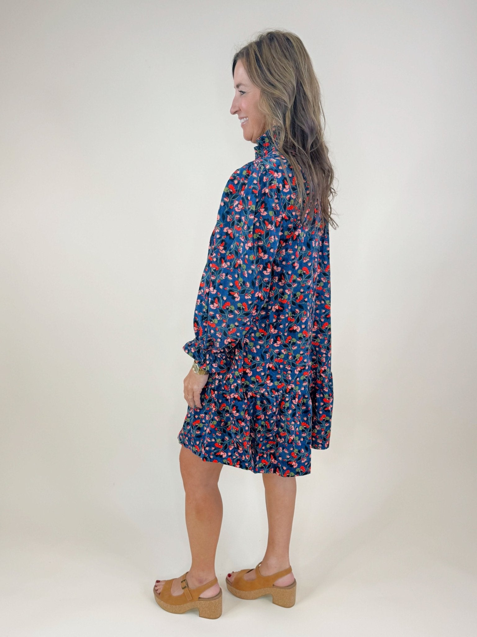 Midnight Petals Corduroy Dress - Jessi Jayne Boutique