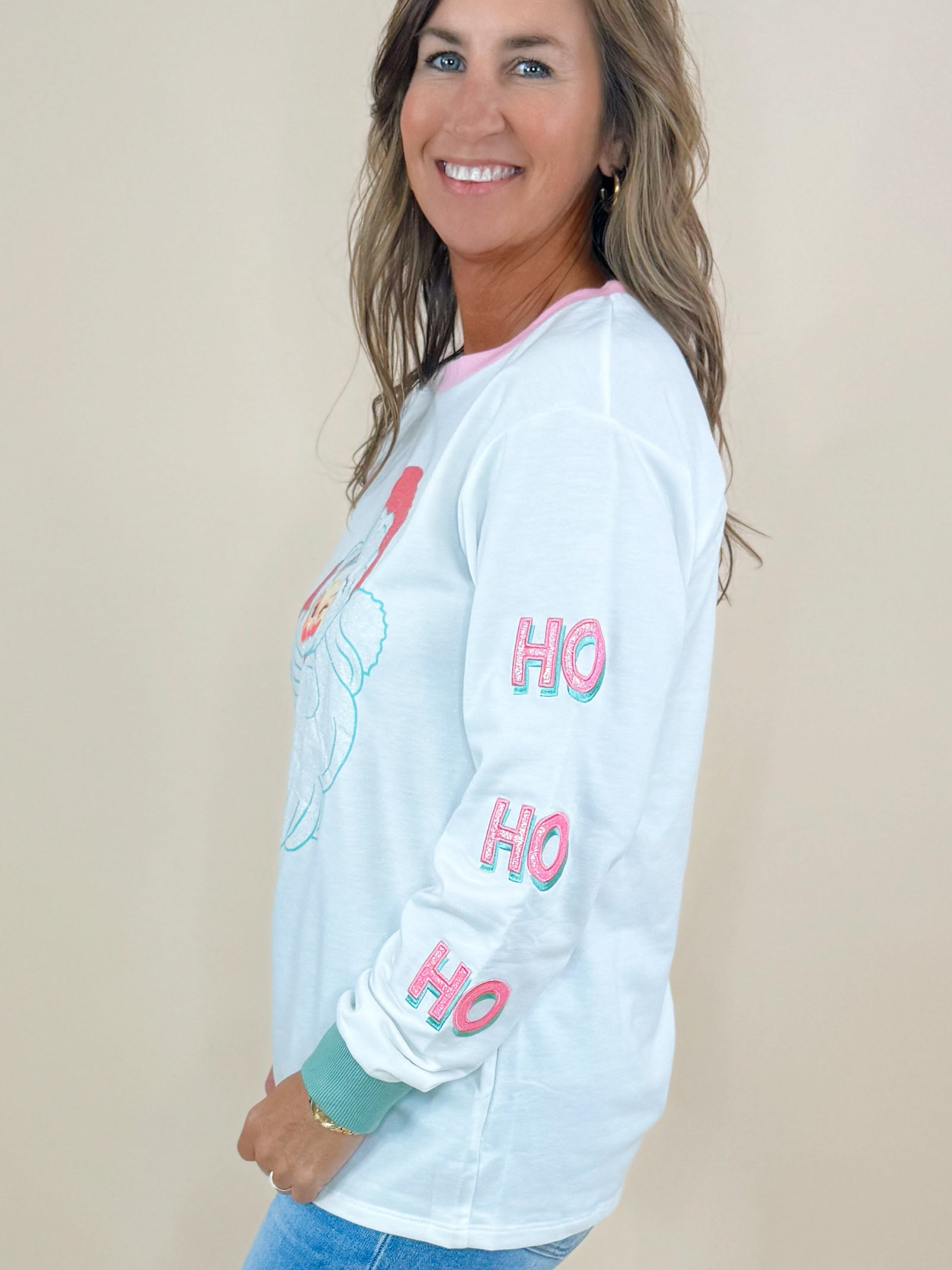 Santa’s Wink Long Sleeve Top - Jessi Jayne Boutique