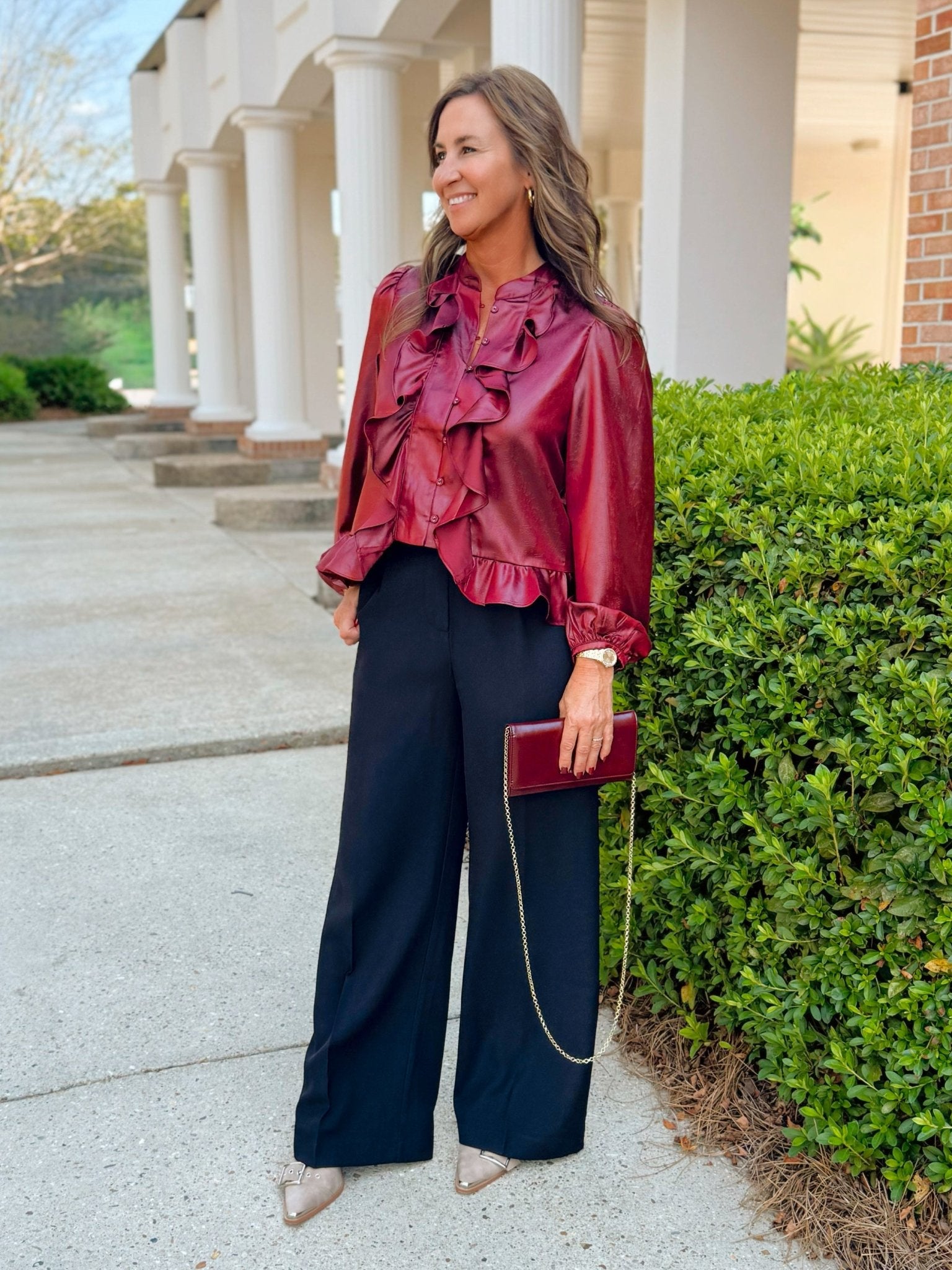 Camille Ruffle Detail Blouse - Jessi Jayne Boutique