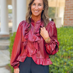 Camille Ruffle Detail Blouse - Jessi Jayne Boutique