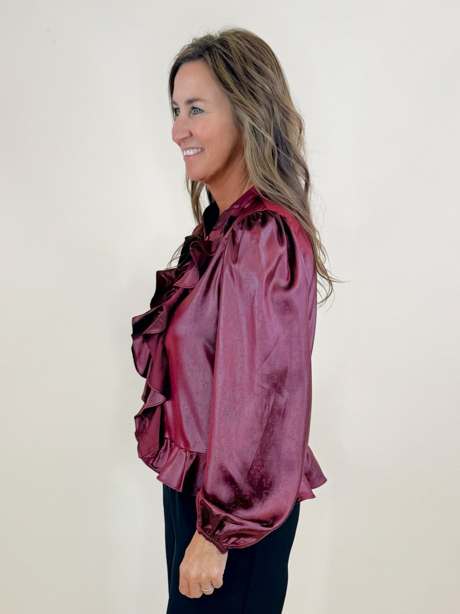 Camille Ruffle Detail Blouse - Jessi Jayne Boutique