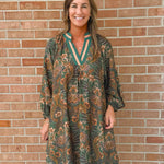 Autumn Tapestry Collared Dress - Jessi Jayne Boutique