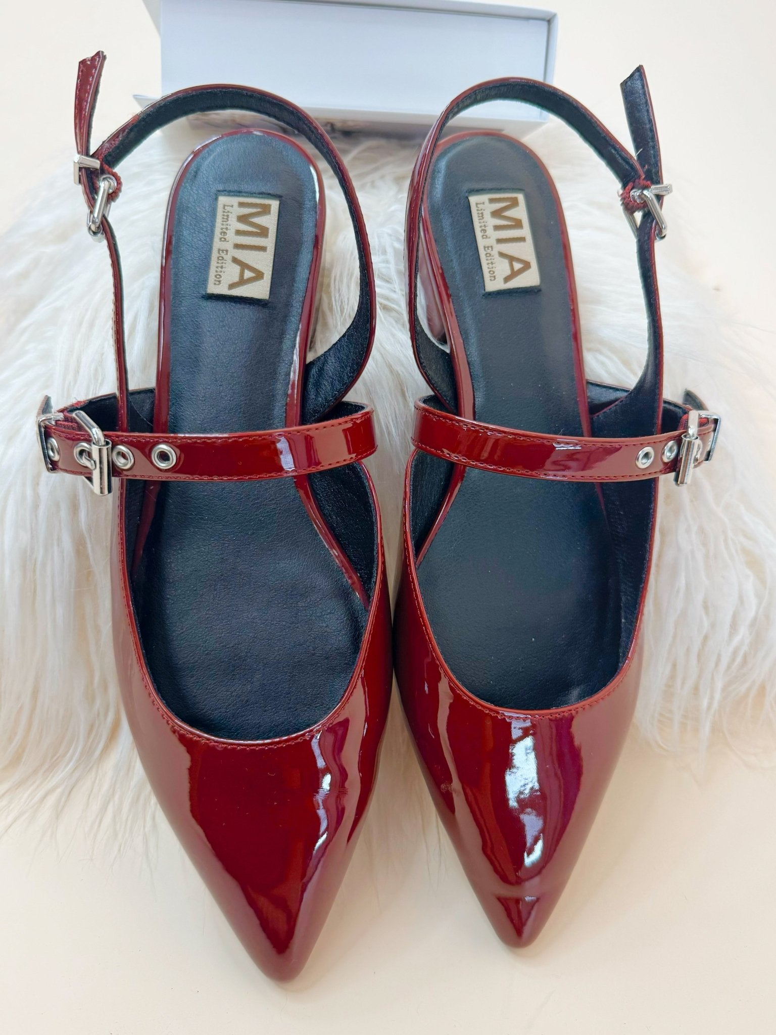 Mia Aree Burgundy Patent Shoes - Jessi Jayne Boutique