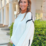 Contrast Trim Knit Sweater - Jessi Jayne Boutique