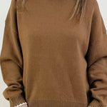 Chestnut Contrast Stitch Pullover - Jessi Jayne Boutique