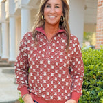 Rustic Snowfall Jacquard Quarter - Zip Pullover - Jessi Jayne Boutique
