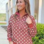 Rustic Snowfall Jacquard Quarter - Zip Pullover - Jessi Jayne Boutique