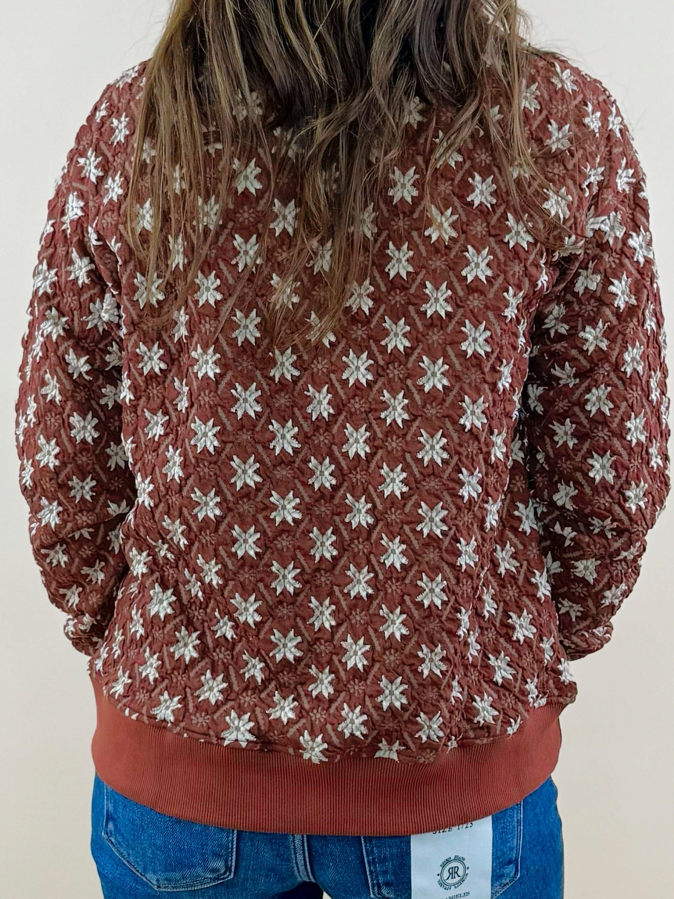 Rustic Snowfall Jacquard Quarter - Zip Pullover - Jessi Jayne Boutique
