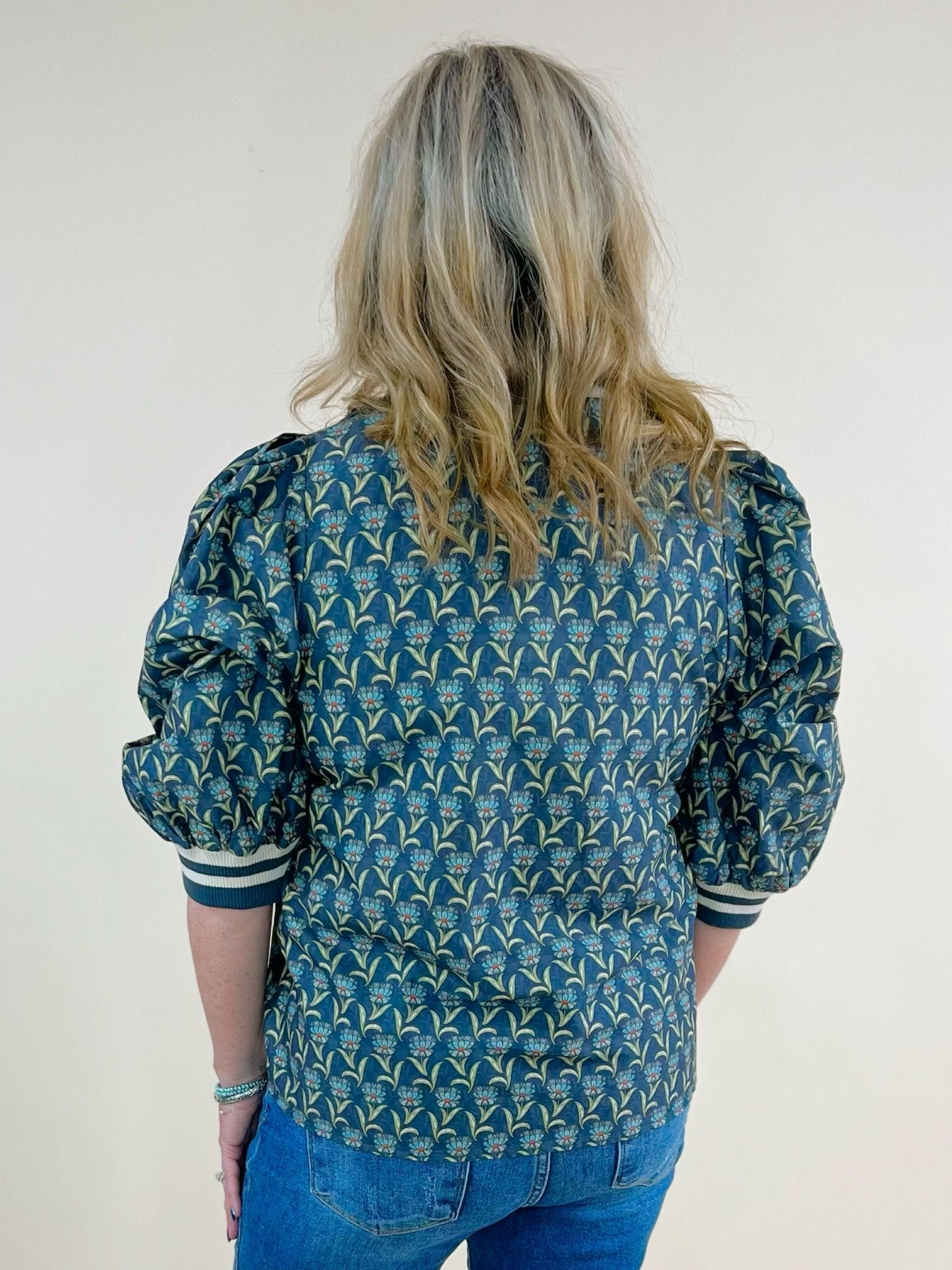 Garden Stripe Half Zip Top - Jessi Jayne Boutique