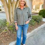 Garden Stripe Half Zip Top - Jessi Jayne Boutique