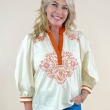Desert Bloom Embroidered Top - Jessi Jayne Boutique
