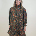 Brown Midnight Petals Corduroy Dress - Jessi Jayne Boutique