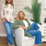 Stone Blossom Knit Sweater - Jessi Jayne Boutique