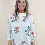 Stone Blossom Knit Sweater - Jessi Jayne Boutique