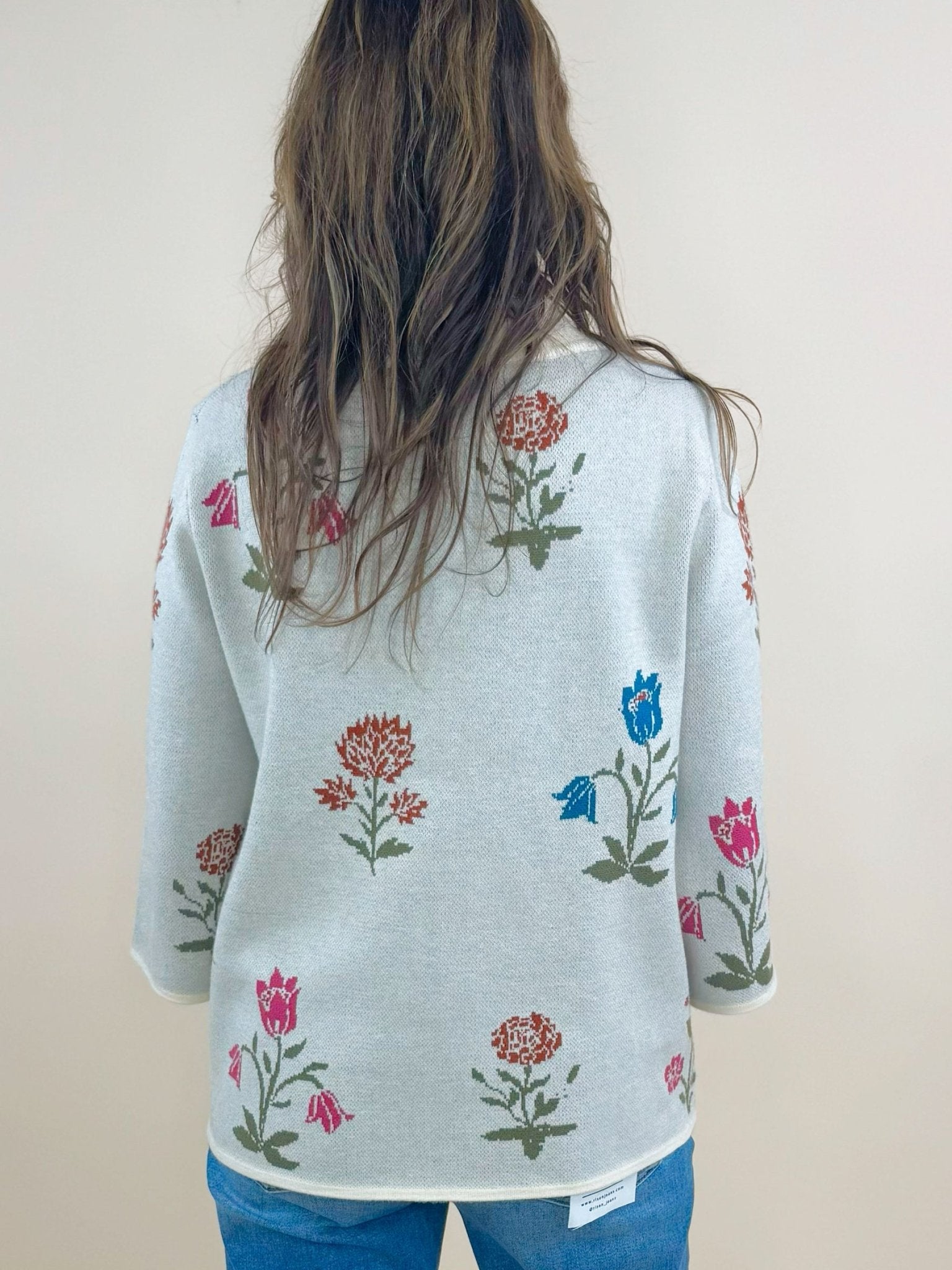 Stone Blossom Knit Sweater - Jessi Jayne Boutique
