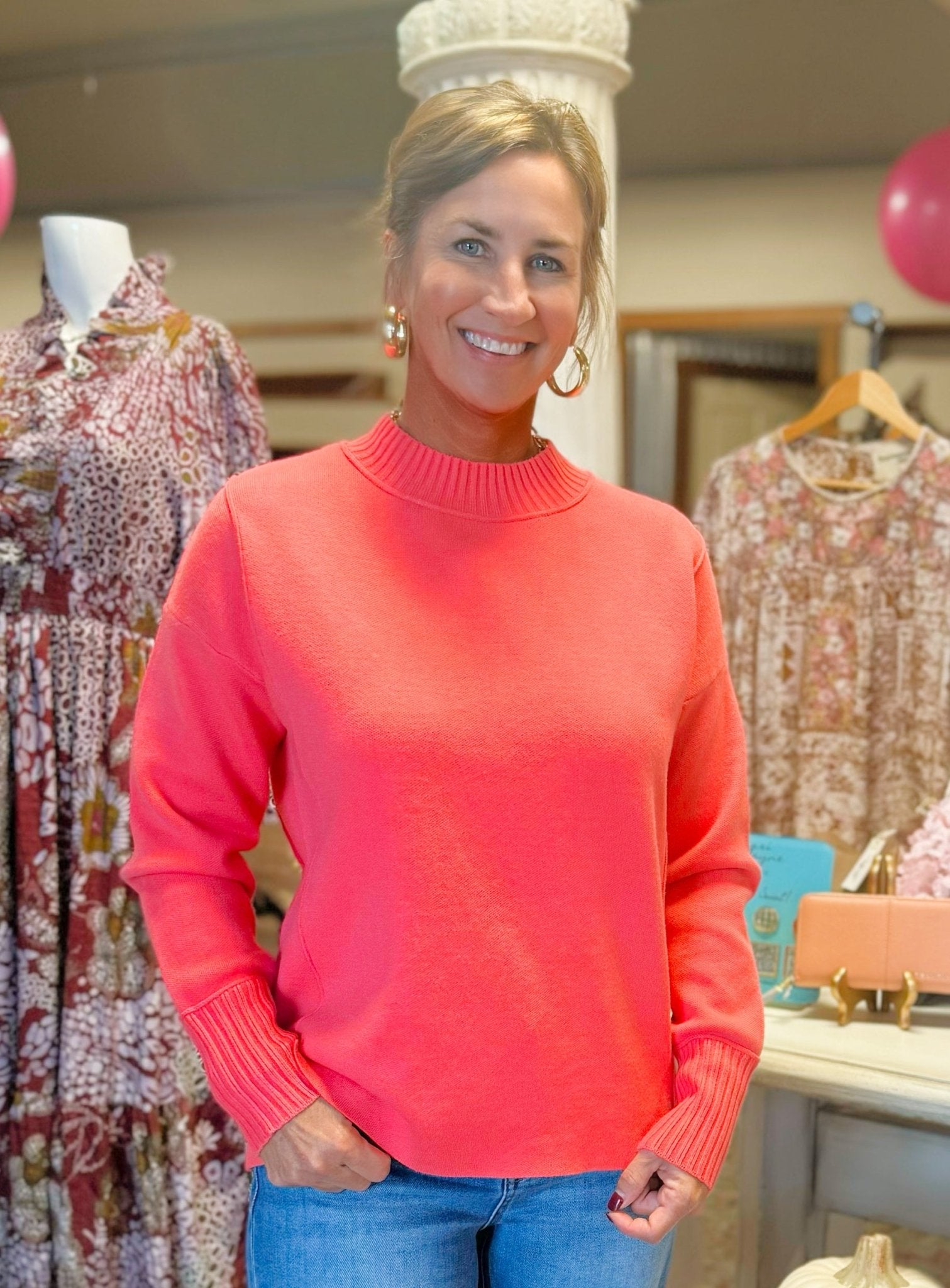 Harper Ribbed Mock Neck Sweater - Jessi Jayne Boutique