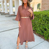 Cocoa Luxe Midi Dress - Jessi Jayne Boutique