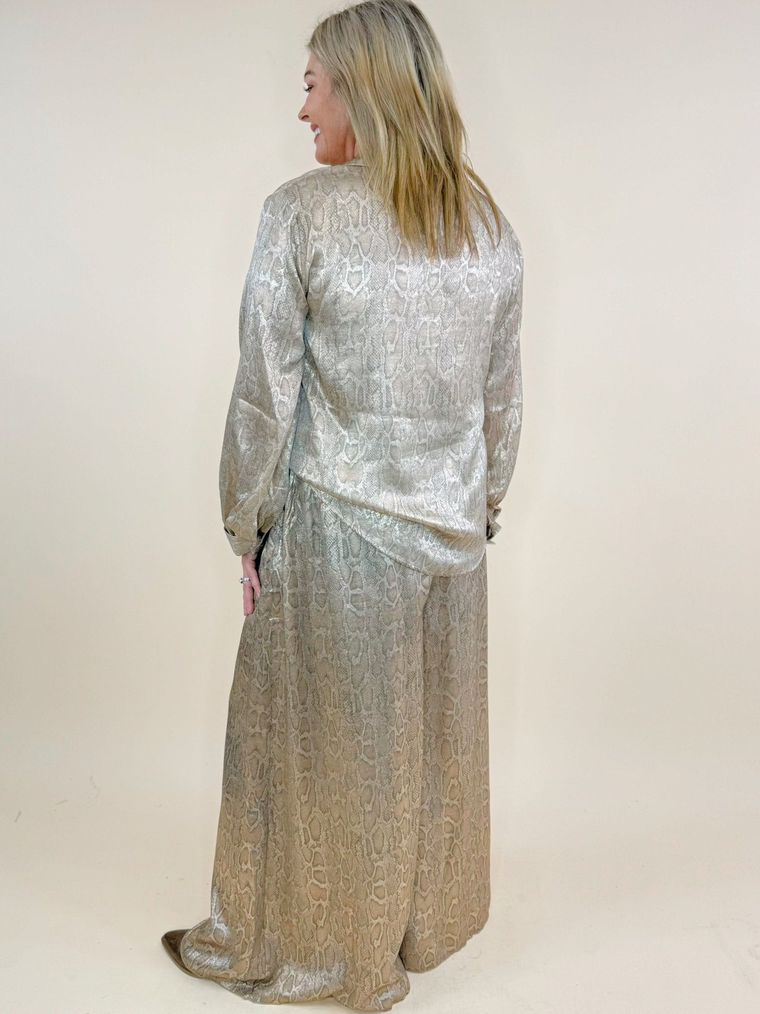 Desert Viper Snake Print Wide Leg Pants - Jessi Jayne Boutique