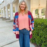 Sutton Colorblock Printed Cardigan - Jessi Jayne Boutique