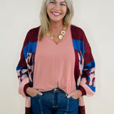 Sutton Colorblock Printed Cardigan - Jessi Jayne Boutique