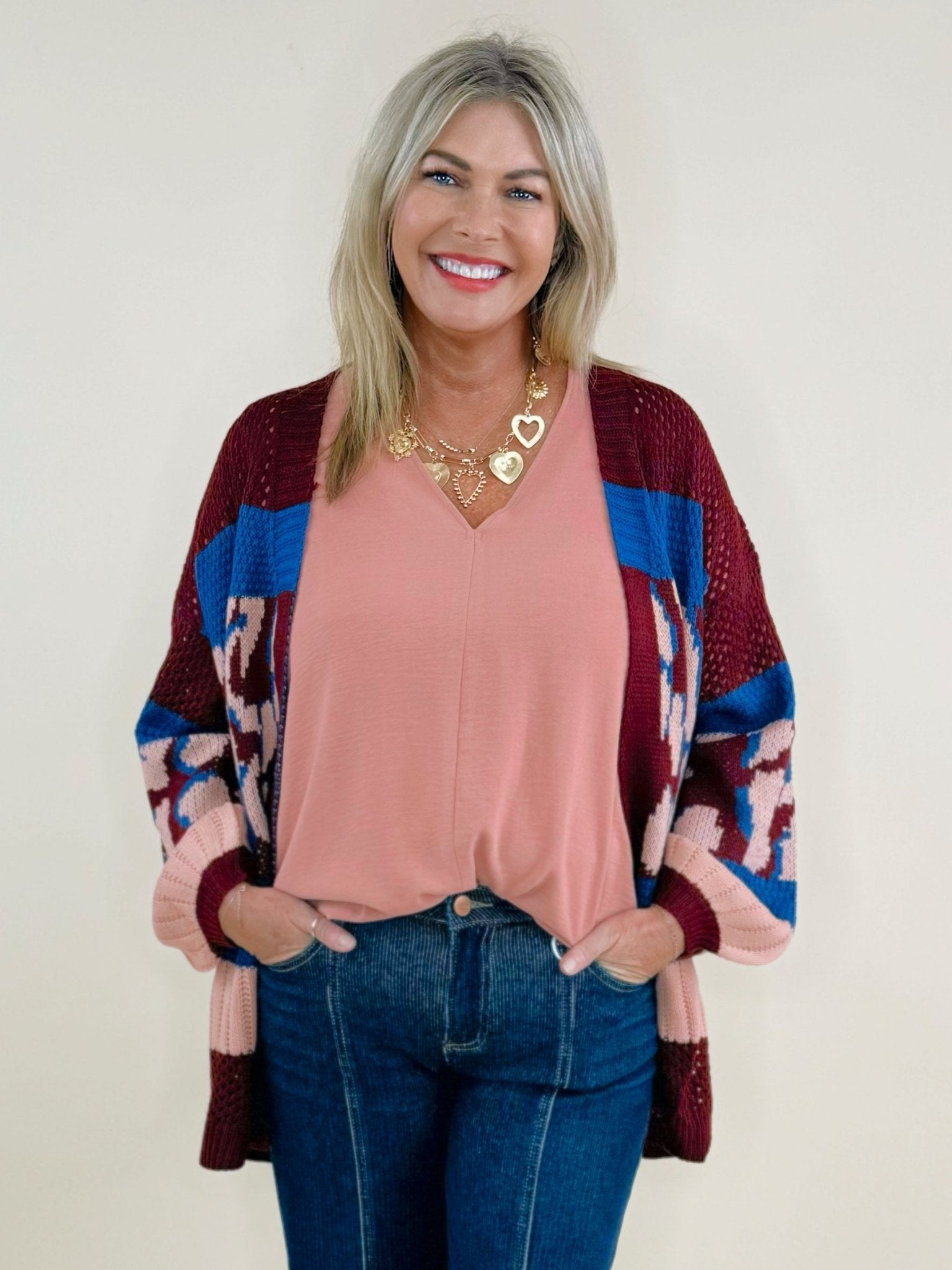 Sutton Colorblock Printed Cardigan - Jessi Jayne Boutique