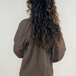 Vivienne Brown Textured V - Neck Blouse - Jessi Jayne Boutique