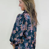 Enchanted Noir Floral Jacquard Blouse - Jessi Jayne Boutique