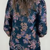 Enchanted Noir Floral Jacquard Blouse - Jessi Jayne Boutique