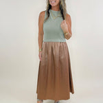Mocha Moments Mixed Media Maxi Dress - Jessi Jayne Boutique
