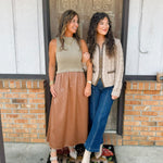 Mocha Moments Mixed Media Maxi Dress - Jessi Jayne Boutique