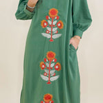 Olive Bloom Embroidered Dress - Jessi Jayne Boutique