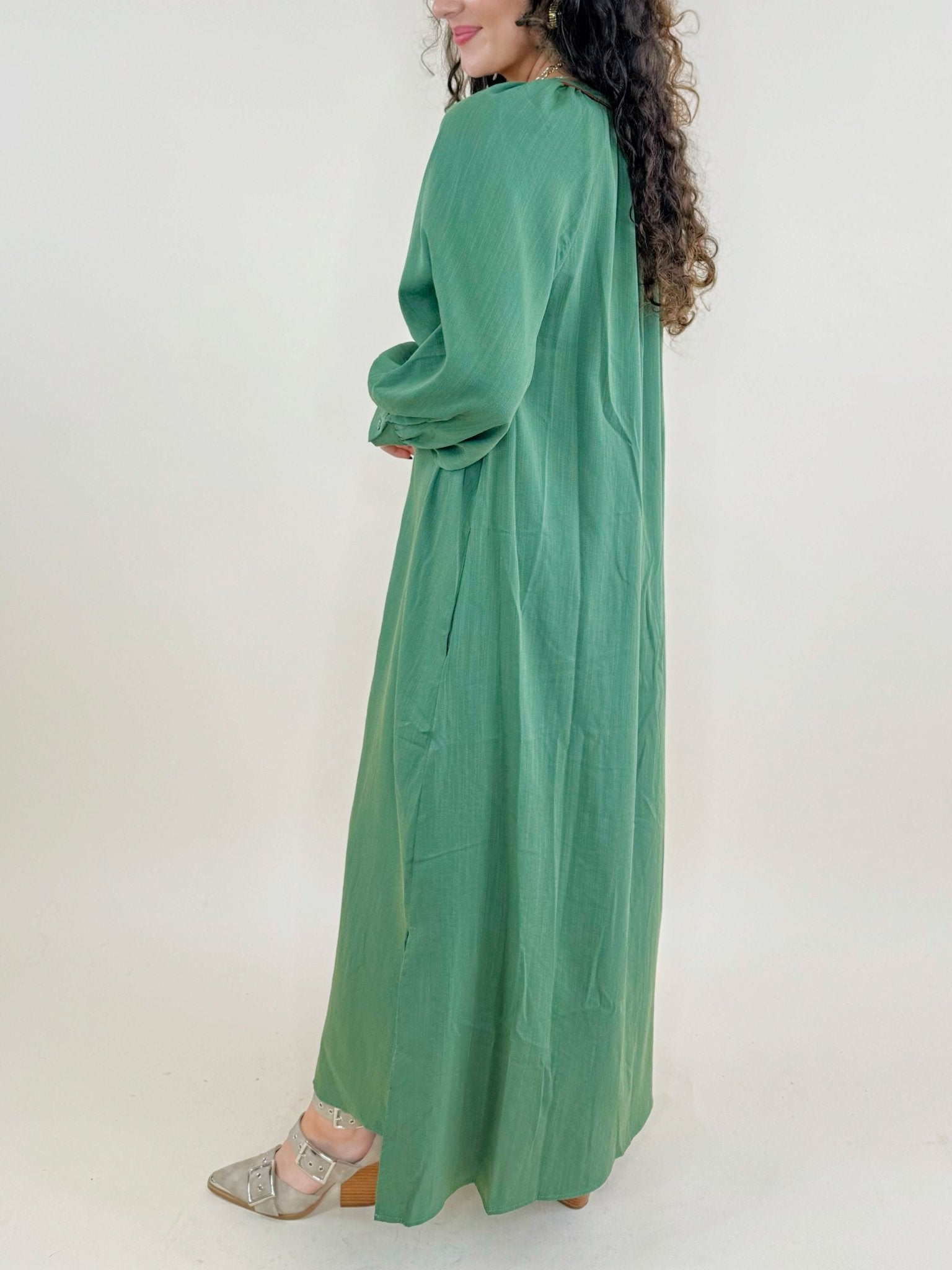 Olive Bloom Embroidered Dress - Jessi Jayne Boutique
