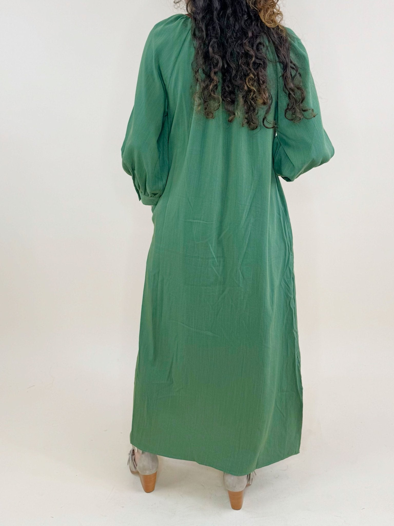 Olive Bloom Embroidered Dress - Jessi Jayne Boutique