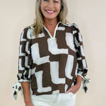 Modern Mocha Geo Top - Jessi Jayne Boutique
