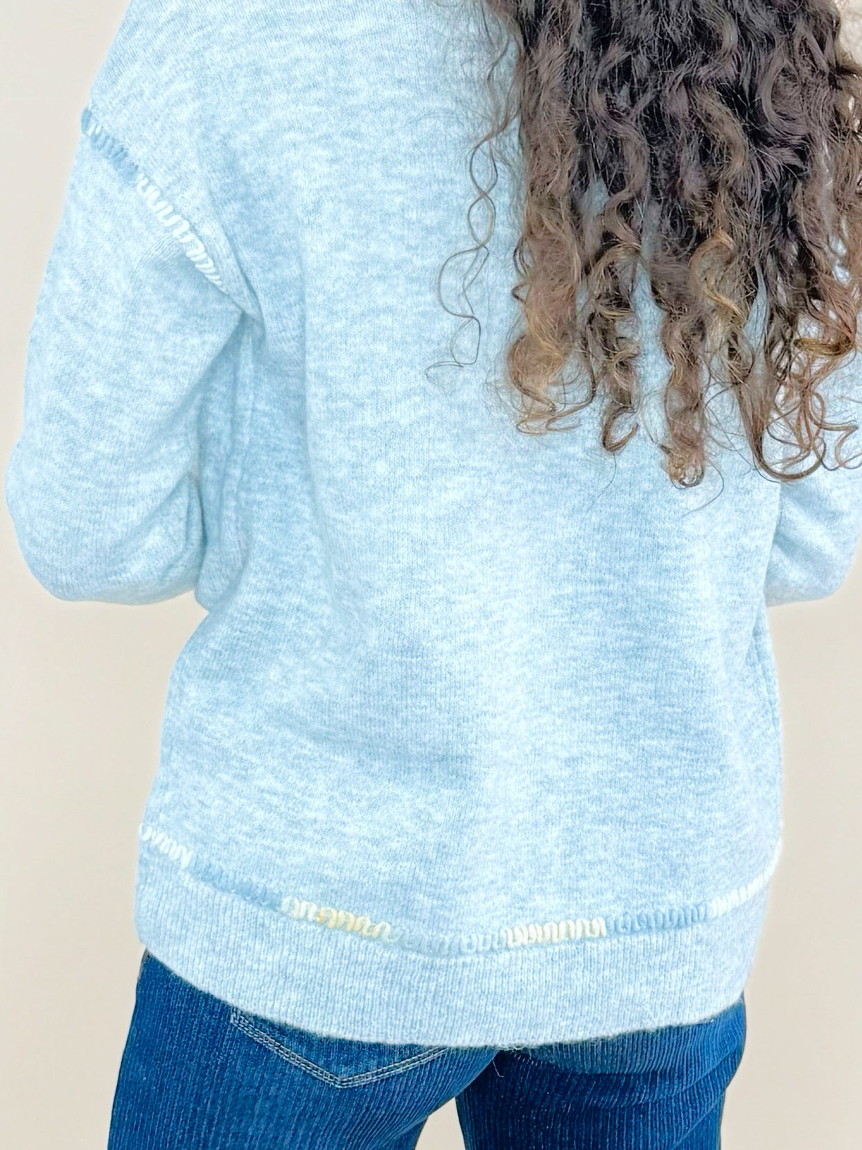 Frosted Mist Stitch Detail Sweater - Jessi Jayne Boutique