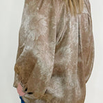 Crinkle Brocade Long Sleeve Blouse - Jessi Jayne Boutique