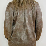 Crinkle Brocade Long Sleeve Blouse - Jessi Jayne Boutique