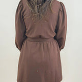 Espresso Zipper Detail Mini Dress - Jessi Jayne Boutique