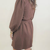 Espresso Zipper Detail Mini Dress - Jessi Jayne Boutique