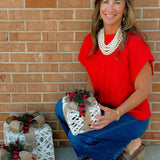 Red Hot Cable Knit Vest - Jessi Jayne Boutique