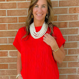 Red Hot Cable Knit Vest - Jessi Jayne Boutique