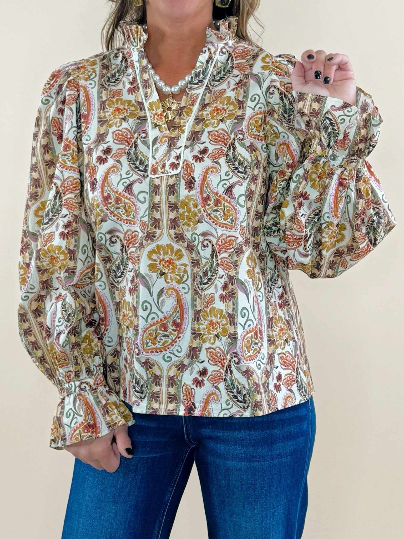 Harvest Muse Paisley Blouse - Jessi Jayne Boutique
