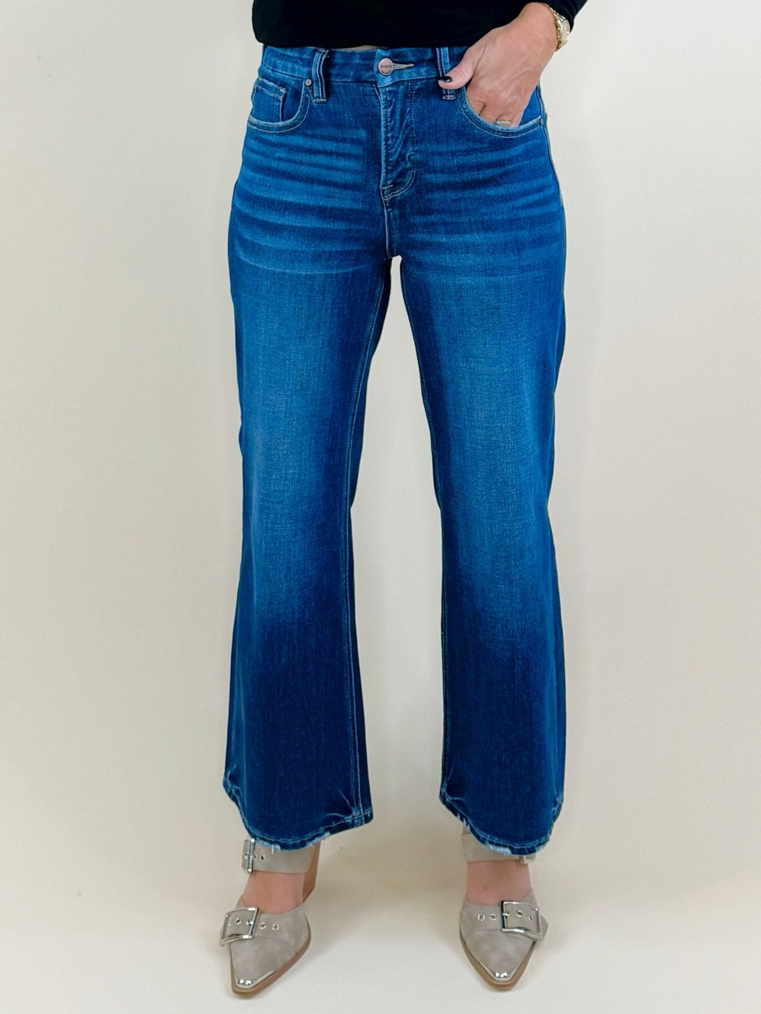 Risen Classic Crop Wide Leg Jeans - Jessi Jayne Boutique