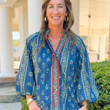 Floral Evergreen Boho Blouse - Jessi Jayne Boutique
