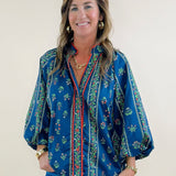 Floral Evergreen Boho Blouse - Jessi Jayne Boutique