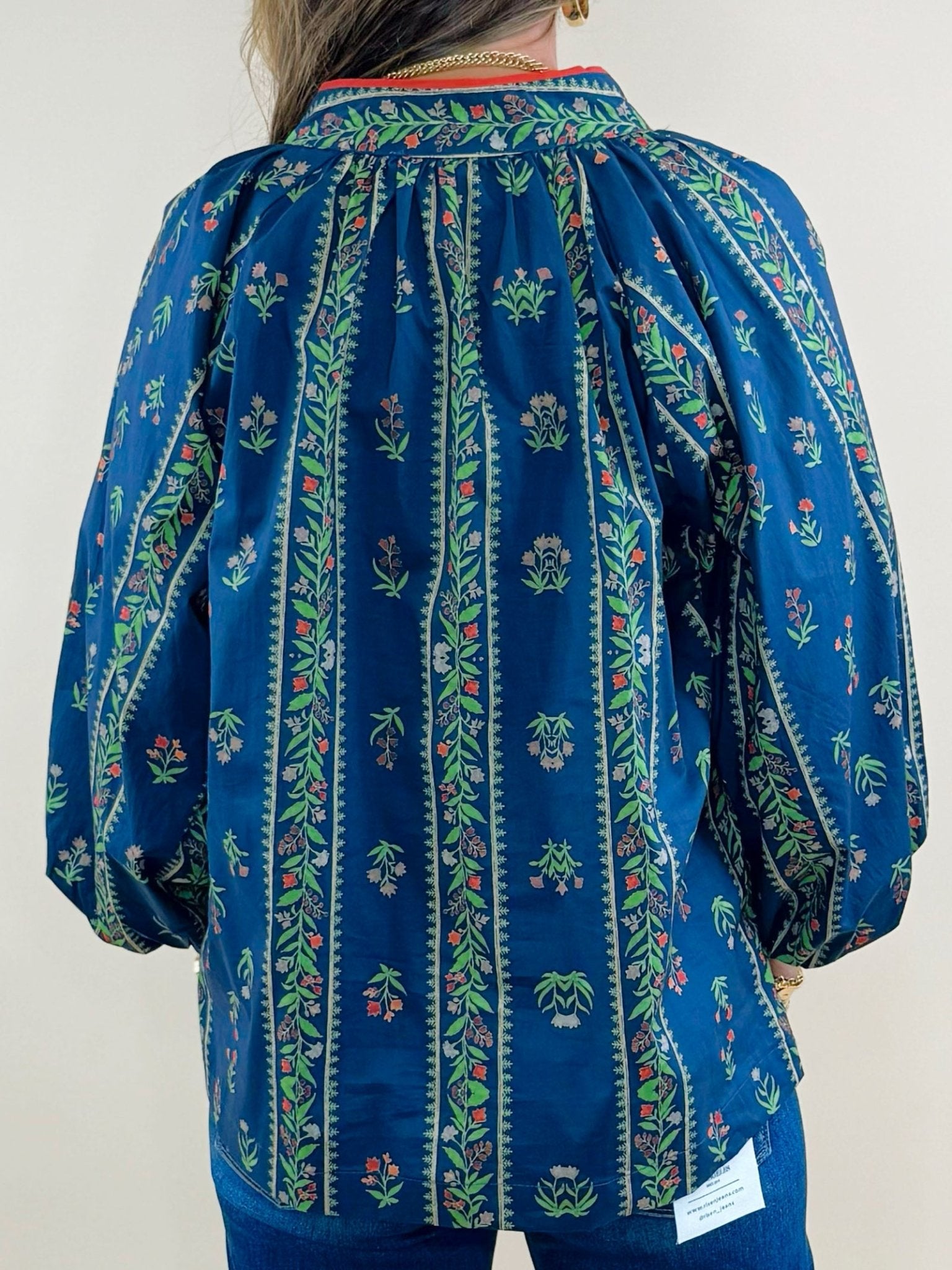 Floral Evergreen Boho Blouse - Jessi Jayne Boutique