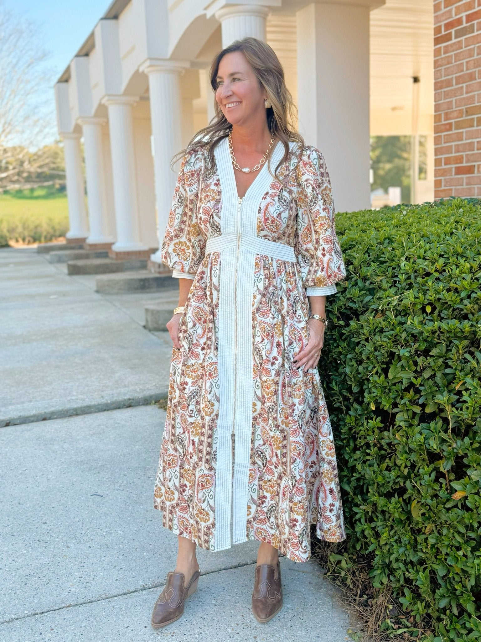 Paisley Garden Midi Dress - Jessi Jayne Boutique